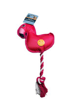 The GKC Pink Flamingo Stuffed Interactive Plush Squeaky Dog Tope Knot Toy 12 In - £11.70 GBP