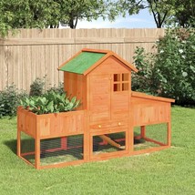 Rabbit Hutch Brown Solid pine wood Large Rabbit Hutch - $412.33
