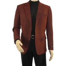 Men's Zacchi Sport Coat Patch Elbow Chenille Velveteen Bryan Rust 74529 image 2