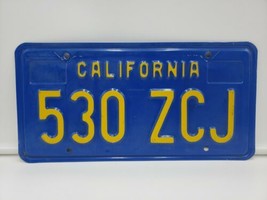 VINTAGE LICENSE PLATE CALIFORNIA CAR AUTO blue plate 530 ZCJ undated - $29.60