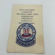 Bowl America Topper Award Patch Queen Of The Week 1983 Florida Championship - $335.51 MXN