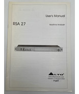Alto RSA 27 Realtime Analyzer RTA Owners Manual Book User Guide - £11.88 GBP