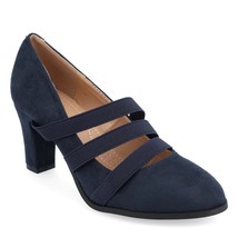 Journee Collection Women Mary Jane Pump Heels Loren Size US 7.5 Navy Blue - $29.70