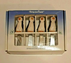 4 Penguin Appetizer Cheese Spreaders Harry &amp; David in Box - $22.43