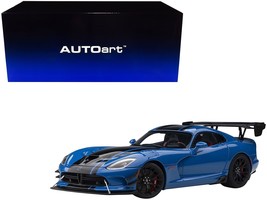 2017 Dodge Viper ACR Competition Blue with Black Stripes 1/18 Model Car ... - £216.43 GBP