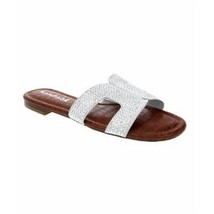 RAMPAGE Womens Ophelia H Band Sandals with Faux Crocodile, Silver, Size 9.5 - $25.74