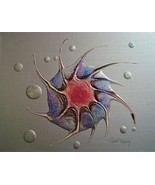 Painting Star Original Signed Art Abstract Expressionism Stars Metallic ... - $356.78