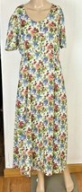Just Maggie Women&#39;s Vintage Dress Size 11-12 Sheer Floral Button Front Polyester - £17.96 GBP