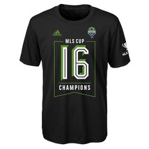 NWT MLS Seattle Sounders Boys Large (14-16) Black Short Sleeve Tee Shirt - £12.48 GBP
