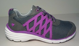 Nurse Mates Size 6 Wide BRIN Grey Purple Sneakers New Women&#39;s Work Shoes - £92.26 GBP