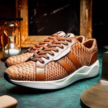Hand painted genuine Snake calfskin Verona Honey image 11