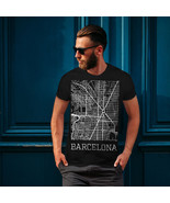 Spain City Barcelona Shirt Town Map Men T-shirt - £10.38 GBP