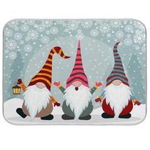 Winter Snowflake Christmas Gnomes Dish Drying Mat 18X24 For Kitchen Counter Snow - £28.90 GBP