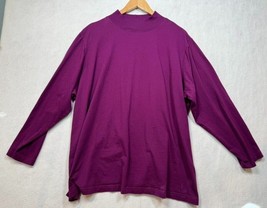 Venezia Long Sleeve Shirt Mock Neck Cotton Purple T-Shirt Top Women&#39;s Si... - $12.73
