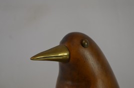 Brass and Wood Penguin Sculpture Frederick Cooper? MCM Art Figurine Bird Vtg 11&quot; - £190.51 GBP