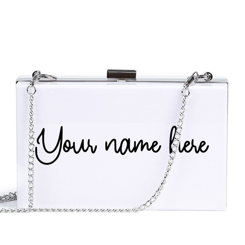 Primary image for Logo/Name Customize Acrylic Bag Personalized Clutches Women Evening Bag Mrs Brid