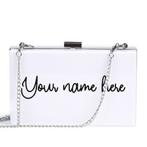Logo/Name Customize Acrylic Bag Personalized Clutches Women Evening Bag Mrs Brid - £38.76 GBP