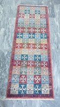 Bohemian Khotan Wool Runner Rug - 2x5 Handmade Oriental Runner Rug - $208.00