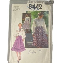 1978 Simplicity 8442 Misses Blouse Skirt 6 - 8 Muslin Silk Satin Chambray - $9.87