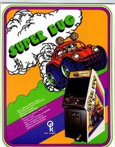 Super Bug Video Arcade Game Flyer Original 1977 Retro Art 8.5&quot; x 11&quot; Two Sided - £22.54 GBP