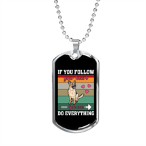 Follow Your Heart Necklace Stainless Steel or 18k Gold Dog Tag 24&quot; Chain - £37.84 GBP+
