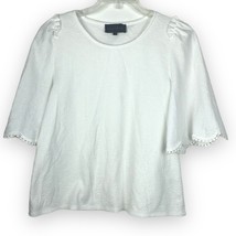 Sunday in Brooklyn White Textured Top Sz M - £20.73 GBP