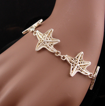 Vintage sterling STARFISH bracelet - Mermaid gift - Nautical Jewelry - sea star  - £94.36 GBP