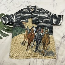 Kahala Mens Horse Race Hawaiian Shirt Size XL Gray Del Mar Derby Aloha - £29.20 GBP