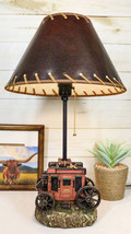 Rustic Western Classic Charming Fancy Chuckwagon Covered Wagon Table Lamp Decor - £55.94 GBP