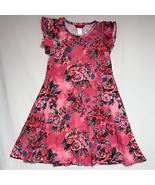 Pink Floral Fit &amp; Flare Dress Girls 4-5 Spring Summer Sun Dress Soft Ado... - £17.08 GBP