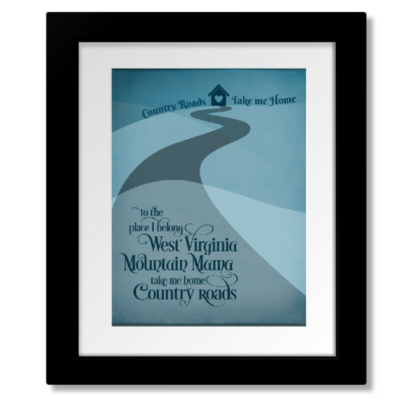 Country Roads Song by John Denver - Pop Music Lyric Art Print, Canvas or... - $19.00+