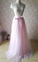 PINK Floor Length Tulle Skirt Womens Custom Tulle Skirt Outfit for Wedding image 6