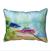 Betsy Drake Watercolor Rowboats Small Pillow 11x14 - £39.56 GBP