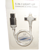 Vivitar 3 in 1 Light-up Charging and Sync Cable - 3ft - £5.54 GBP