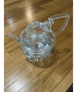 Glass Tea Set Pumpkin Style Teapot + Fuel Burning Piece Warmer Y.W.Y Made - £15.24 GBP