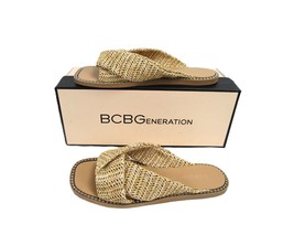 BCBGeneration Women&#39;s Melina Flat Sandal Sz 6.5 Memory Foam Stylish Slipper - £25.32 GBP