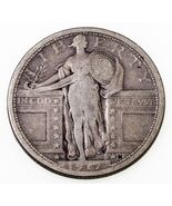 1917-S 25C Type 1 Standing Liberty Quarter in Very Good VG Condition - €80,17 EUR