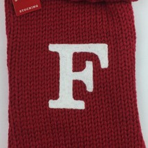 Red Knit Initial F Christmas Stocking w Cuff Wondershop - £19.92 GBP
