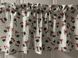 Snowman Christmas Valance Curtain 42x14 Snowmen Farmhouse Country Curtains - £9.31 GBP