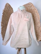 Magellan Outdoors pink quilted fleece long sleeve kangaroo zip pockets L... - $28.88