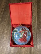 Pier 1 Li Bien Handpainted Angel Glass Ornament 2001 Christmas Padded Felt Box - $21.99