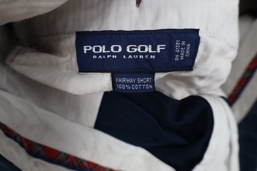 Vintage 90s Polo Golf Ralph Lauren Mens 34 Faded Crest Chino Shorts Blue Cotton Item image 8