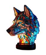 3d Wolf Table Lamp Series Stained Glass Stained Night Light Retro Desk Lamp - $48.99