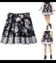 NWT Prabal Gurung Flare Skirt Women Sz 8 Black White Floral Print M for Target - £15.78 GBP