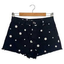 Pacsun Shorts Womens 29 Black High Rise Festival Daisy Embroidery Fray C... - $21.77