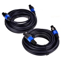 2Pack 25 Ft Male Speakon To Speakon Cables, Professional 12 Guage Awg Audio Cord - £51.95 GBP