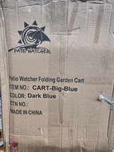 Patio Watcher Collapsible Folding Utility Wagon Cart Blue All Terrain Wheels - £75.64 GBP
