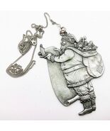 Santa With List White Swan Pewter Necklace Ornament ~ 1992 ~ NIB - $363.49 MXN