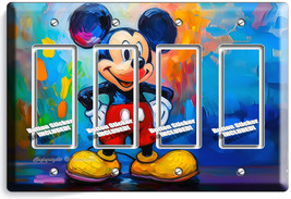 Retro Classic Mickey Mouse Oil Painting Style Light Switch Outlet Wall Plate Art - £7.42 GBP+