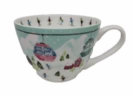 Portobello by Design Skier Skiing Winter Coffee Mug Cup Bone China England 16 oz - £18.08 GBP